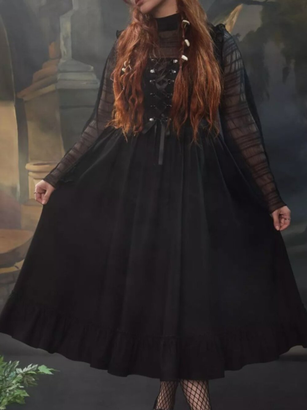 TORRID DEEP BLACK NIGHTFALL CORSET MAXI DRESS 18 - Picture 13 of 13